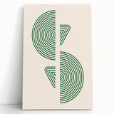 Geometric Boho Wall Art | Green Concentric Circles | Modern Minimalist Print