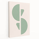 Geometric Boho Wall Art | Green Concentric Circles | Modern Minimalist Print