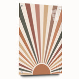 Bohemian Wall Art Sunrise | Eclectic Boho Decor Canvas | Retro Chic Design