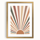 Bohemian Wall Art Sunrise | Eclectic Boho Decor Canvas | Retro Chic Design