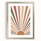 Bohemian Wall Art Sunrise | Eclectic Boho Decor Canvas | Retro Chic Design