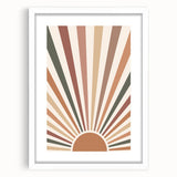 Bohemian Wall Art Sunrise | Eclectic Boho Decor Canvas | Retro Chic Design