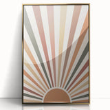 Bohemian Wall Art Sunrise | Eclectic Boho Decor Canvas | Retro Chic Design