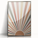 Bohemian Wall Art Sunrise | Eclectic Boho Decor Canvas | Retro Chic Design