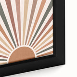 Bohemian Wall Art Sunrise | Eclectic Boho Decor Canvas | Retro Chic Design