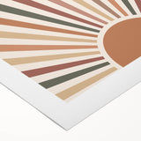 Bohemian Wall Art Sunrise | Eclectic Boho Decor Canvas | Retro Chic Design