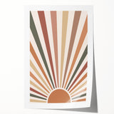 Bohemian Wall Art Sunrise | Eclectic Boho Decor Canvas | Retro Chic Design