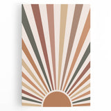Bohemian Wall Art Sunrise | Eclectic Boho Decor Canvas | Retro Chic Design