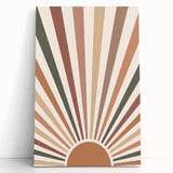 Bohemian Wall Art Sunrise | Eclectic Boho Decor Canvas | Retro Chic Design