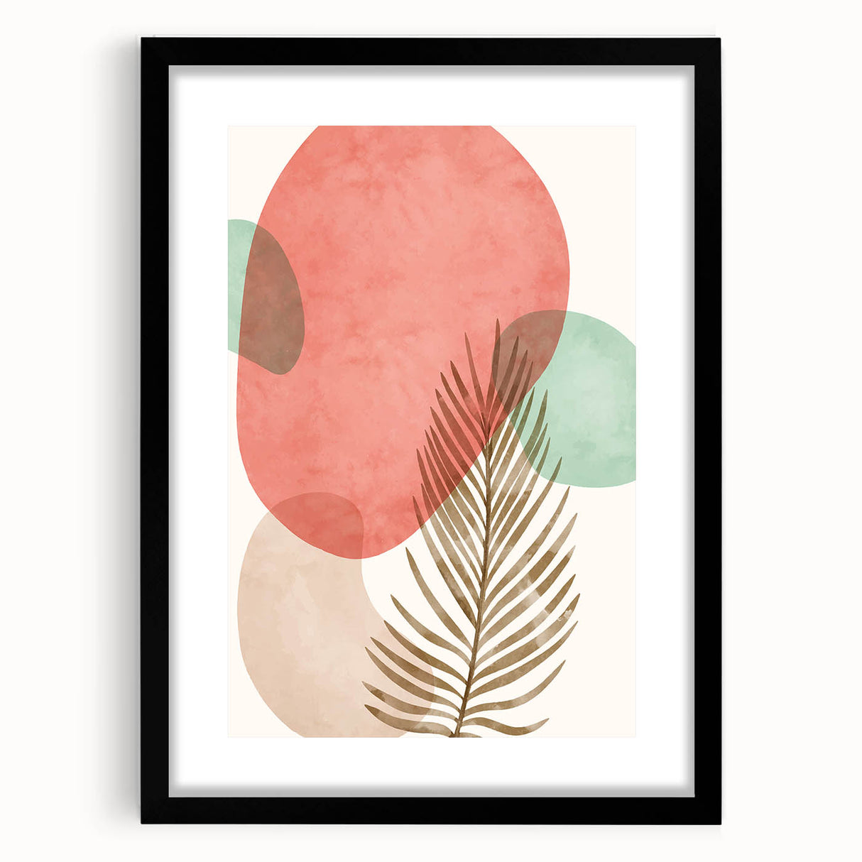 Bohemian Palm Leaf Wall Art | Modern Abstract Boho Decor | Nature Print
