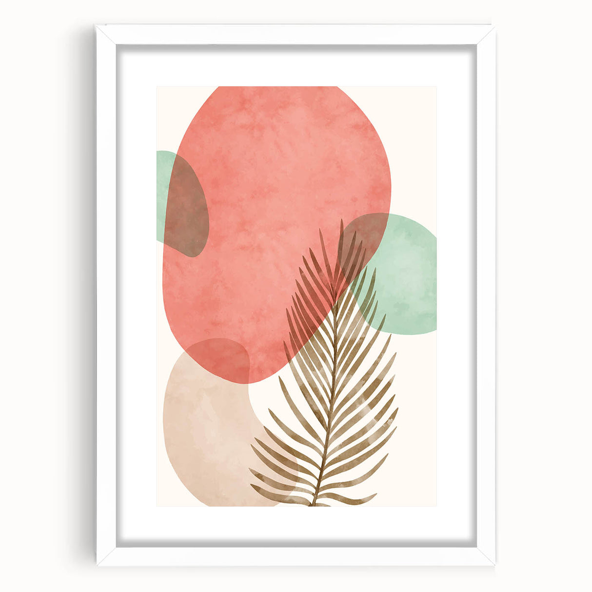 Bohemian Palm Leaf Wall Art | Modern Abstract Boho Decor | Nature Print