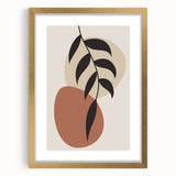 Modern Boho Leaf Wall Art | Minimalist Geometric Decor | Nature Print