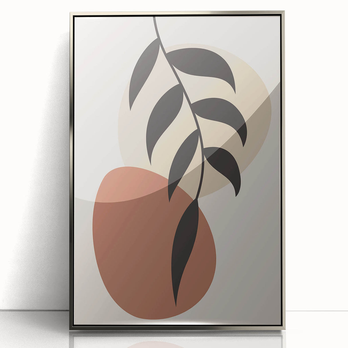 Modern Boho Leaf Wall Art | Minimalist Geometric Decor | Nature Print
