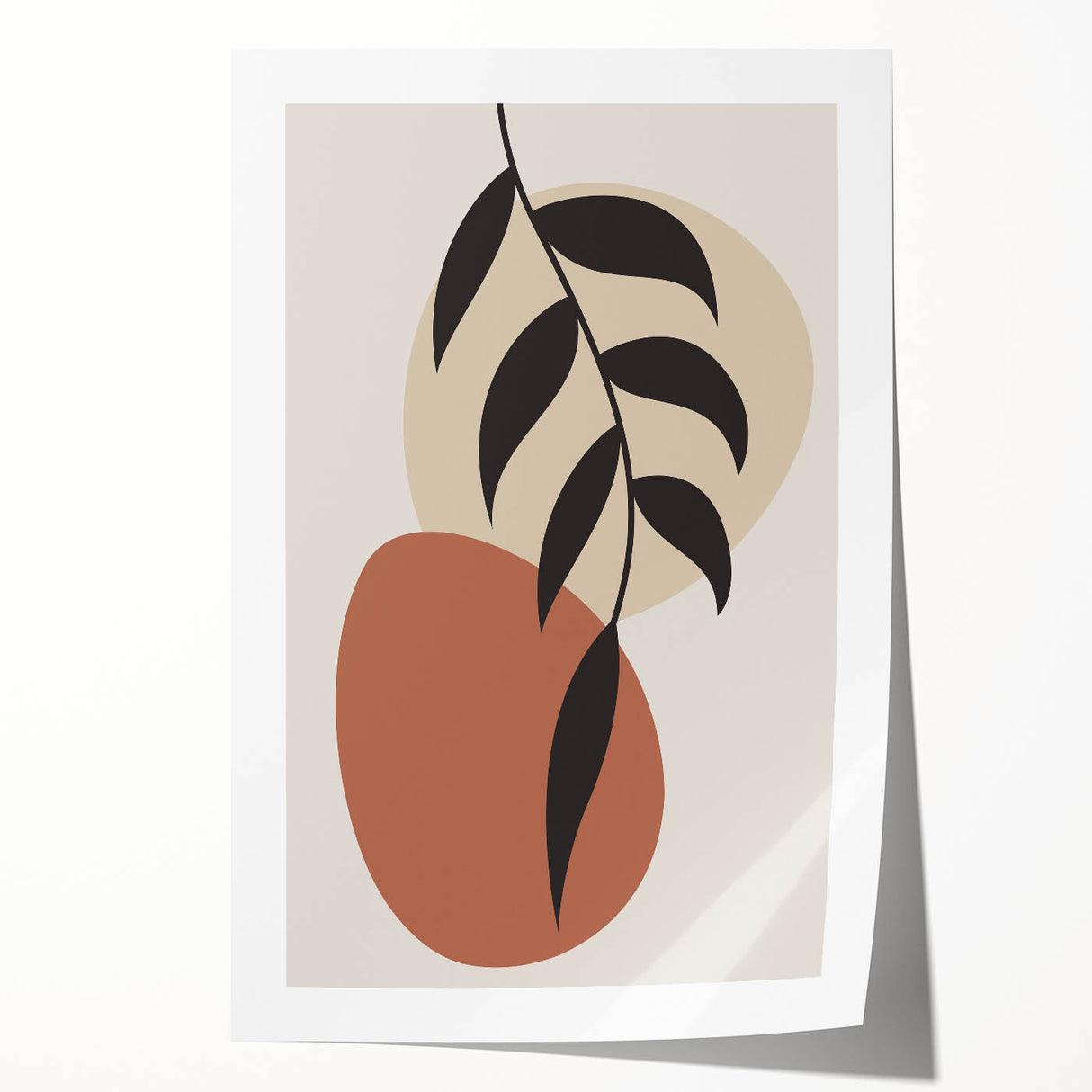 Modern Boho Leaf Wall Art | Minimalist Geometric Decor | Nature Print