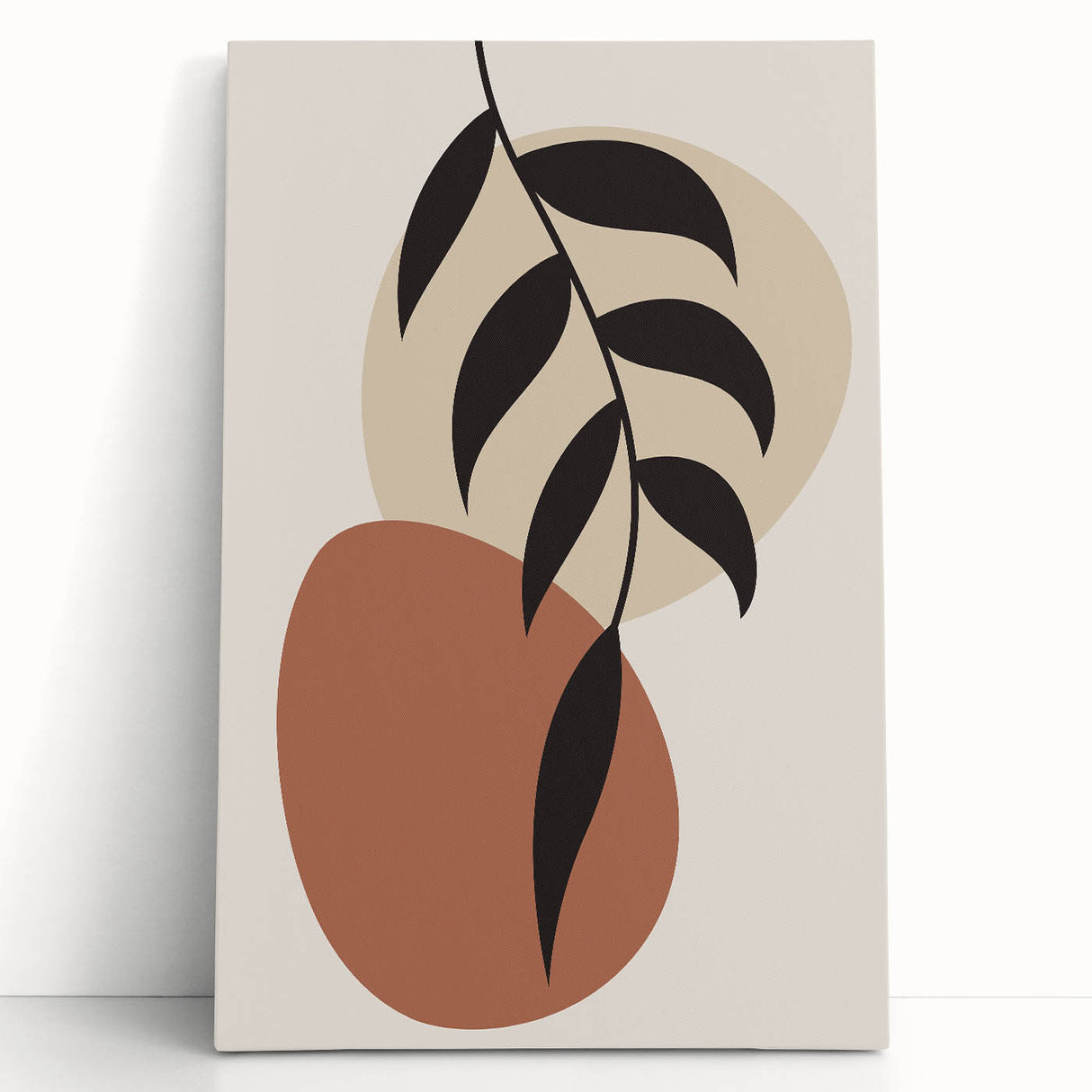 Modern Boho Leaf Wall Art | Minimalist Geometric Decor | Nature Print