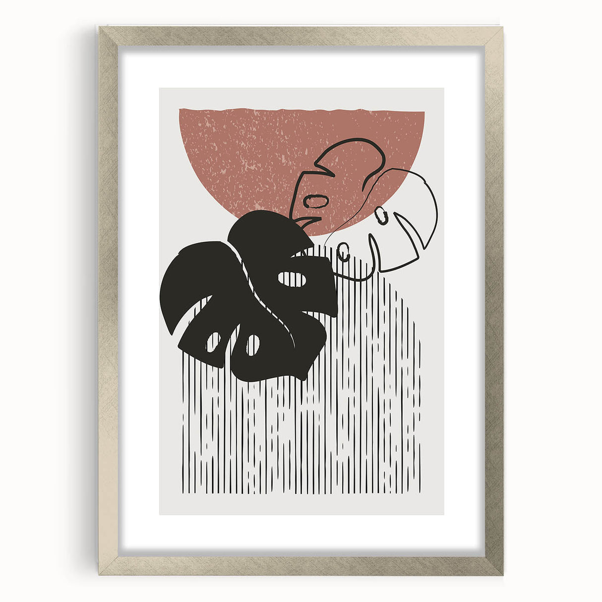 Bohemian Plant Wall Art | Eclectic Boho Decor Canvas | Minimalist Design