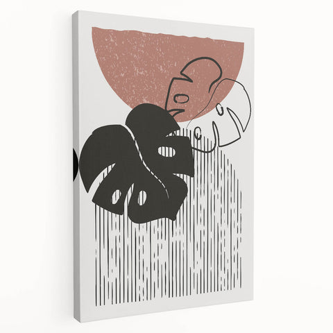 Bohemian Plant Wall Art | Eclectic Boho Decor Canvas | Minimalist Design