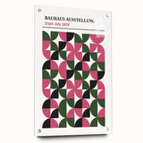 Bohemian Wall Art | Bauhaus 1919 Geometric Pink and Green Boho Print