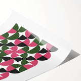 Bohemian Wall Art | Bauhaus 1919 Geometric Pink and Green Boho Print