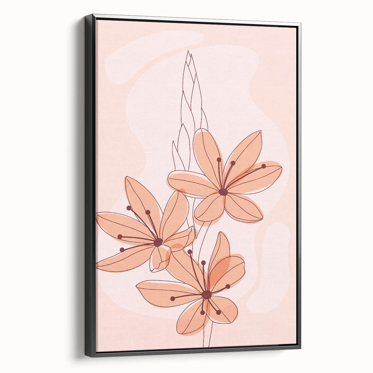 Boho Floral Wall Art | Eclectic Boho Chic Canvas | Delicate Flower Design