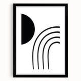 Minimalist Boho Wall Art | Black and White Abstract Canvas | Modern Decor