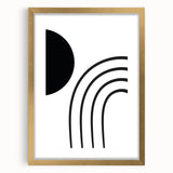 Minimalist Boho Wall Art | Black and White Abstract Canvas | Modern Decor