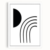 Minimalist Boho Wall Art | Black and White Abstract Canvas | Modern Decor