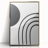 Minimalist Boho Wall Art | Black and White Abstract Canvas | Modern Decor