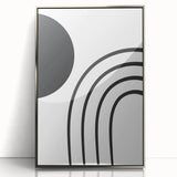 Minimalist Boho Wall Art | Black and White Abstract Canvas | Modern Decor