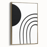 Minimalist Boho Wall Art | Black and White Abstract Canvas | Modern Decor