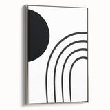 Minimalist Boho Wall Art | Black and White Abstract Canvas | Modern Decor