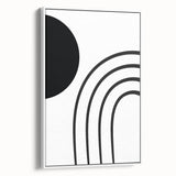 Minimalist Boho Wall Art | Black and White Abstract Canvas | Modern Decor