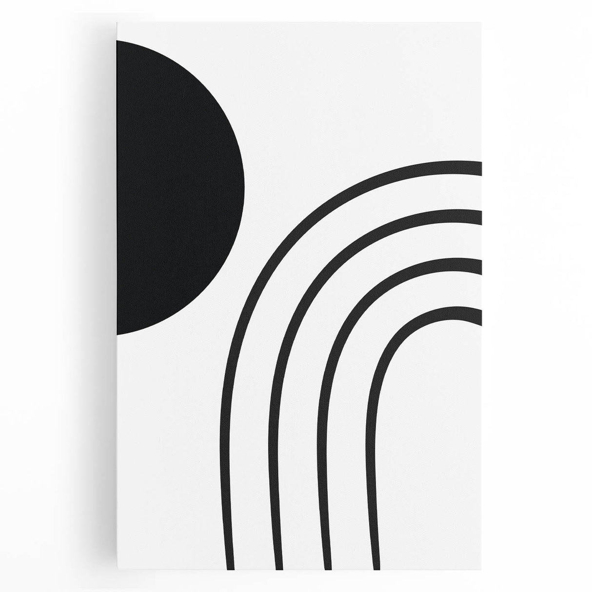 Minimalist Boho Wall Art | Black and White Abstract Canvas | Modern Decor