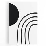 Minimalist Boho Wall Art | Black and White Abstract Canvas | Modern Decor