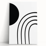 Minimalist Boho Wall Art | Black and White Abstract Canvas | Modern Decor
