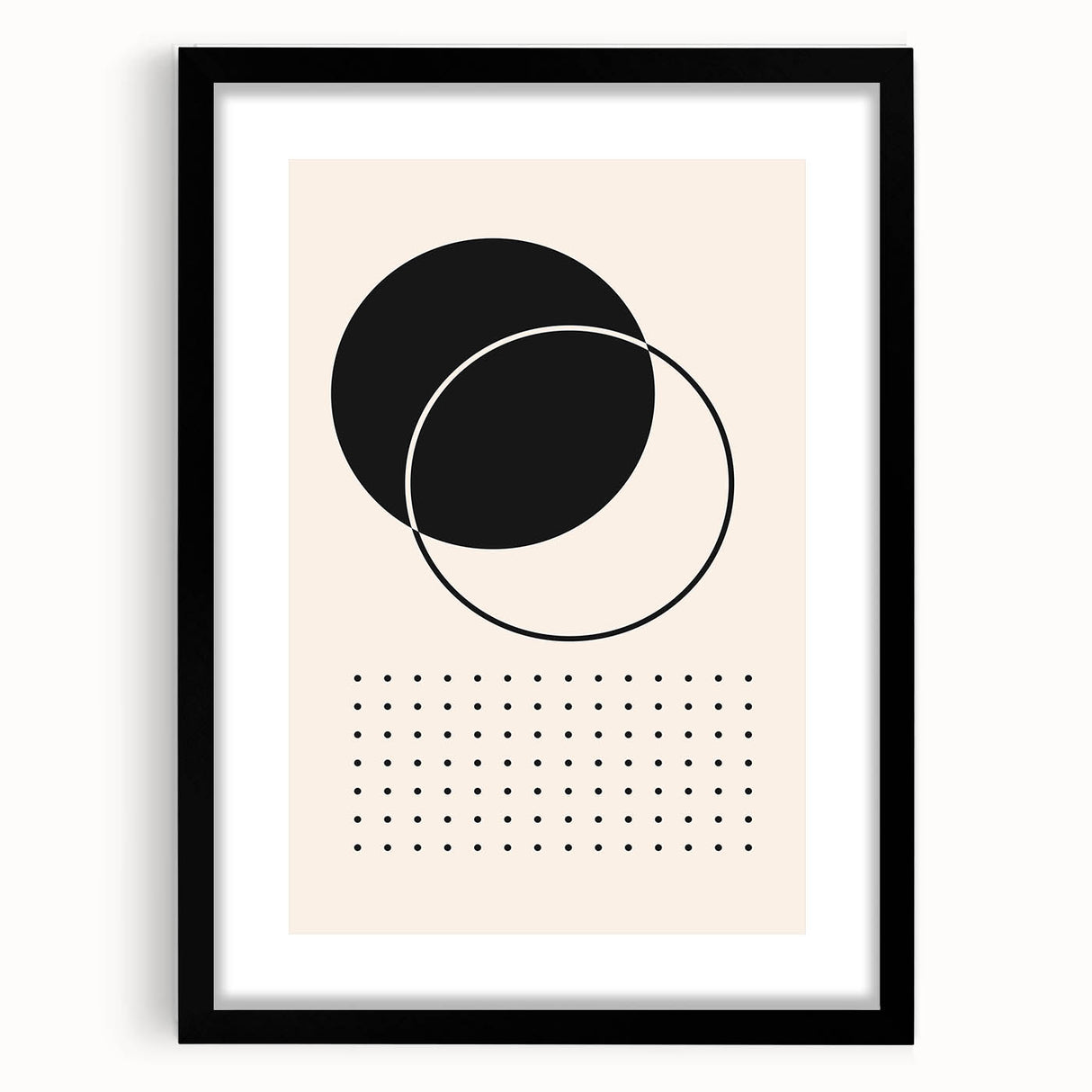 Modern Boho Wall Art | Minimalist Black and White Canvas | Geometric Design