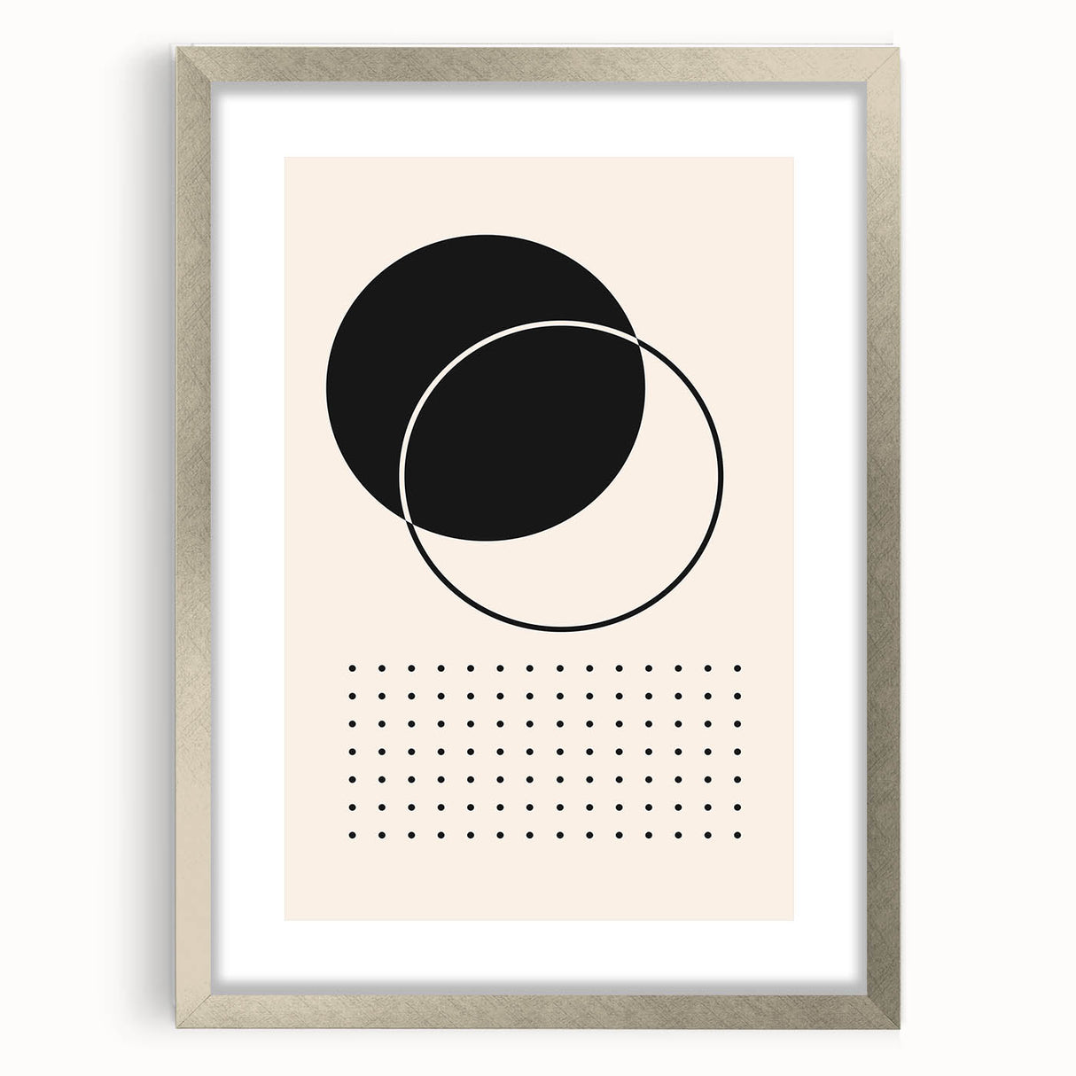 Modern Boho Wall Art | Minimalist Black and White Canvas | Geometric Design