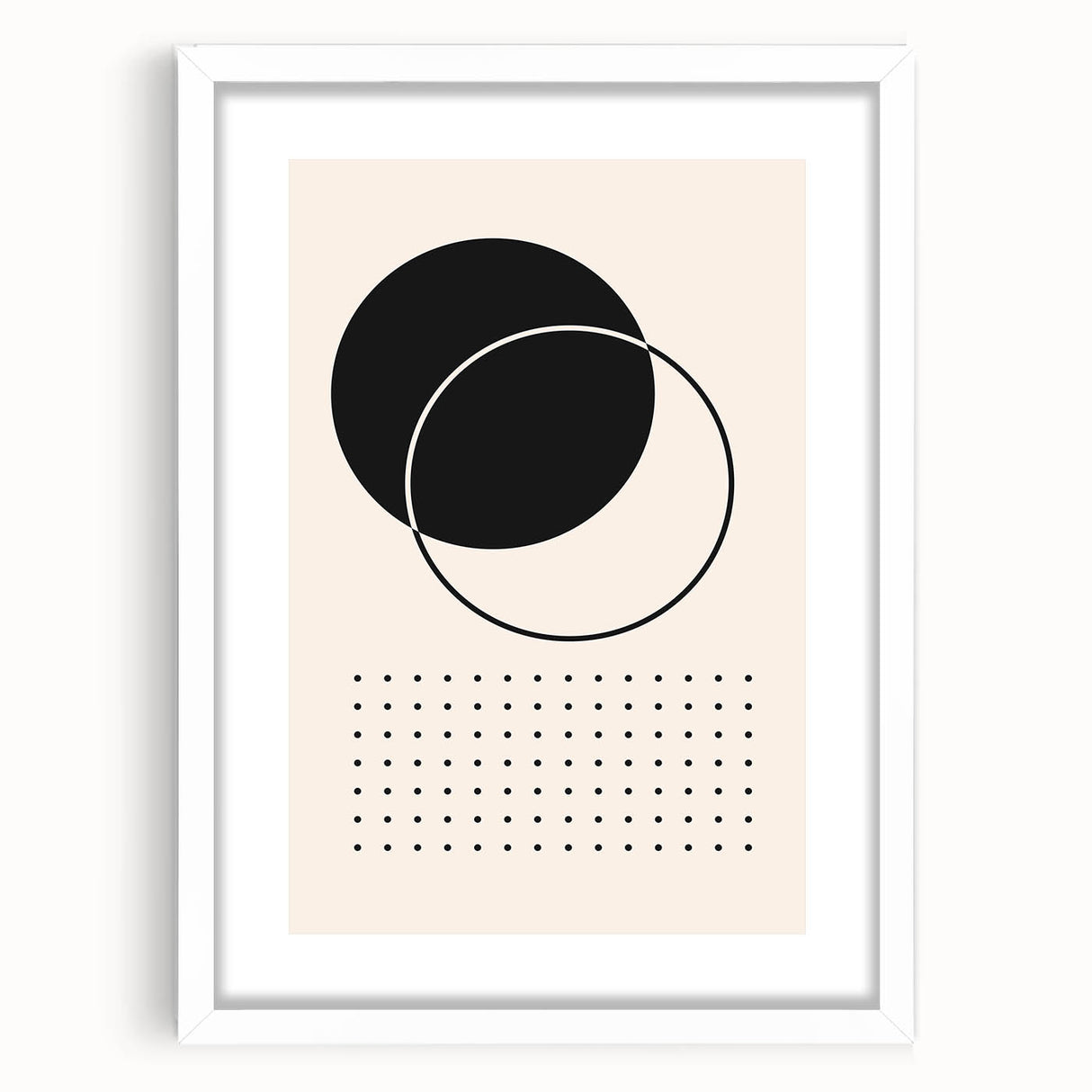 Modern Boho Wall Art | Minimalist Black and White Canvas | Geometric Design
