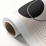 Modern Boho Wall Art | Minimalist Black and White Canvas | Geometric Design