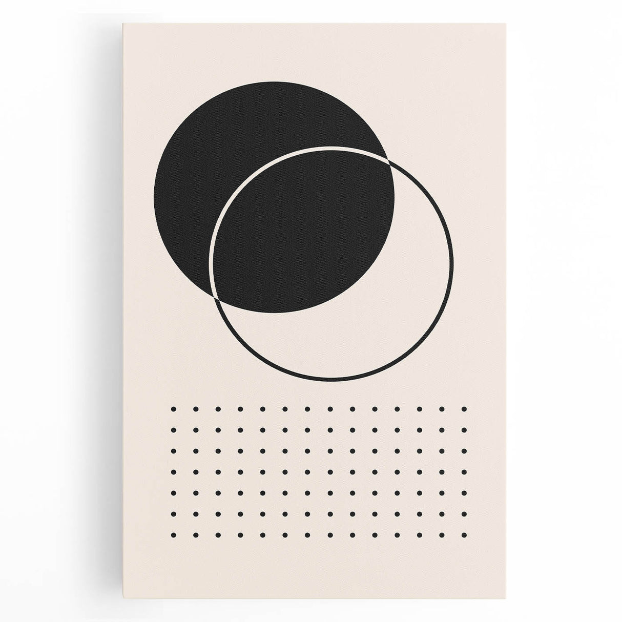 Modern Boho Wall Art | Minimalist Black and White Canvas | Geometric Design
