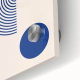 Minimalist Boho Wall Art | Blue Geometric Canvas | Eclectic Design