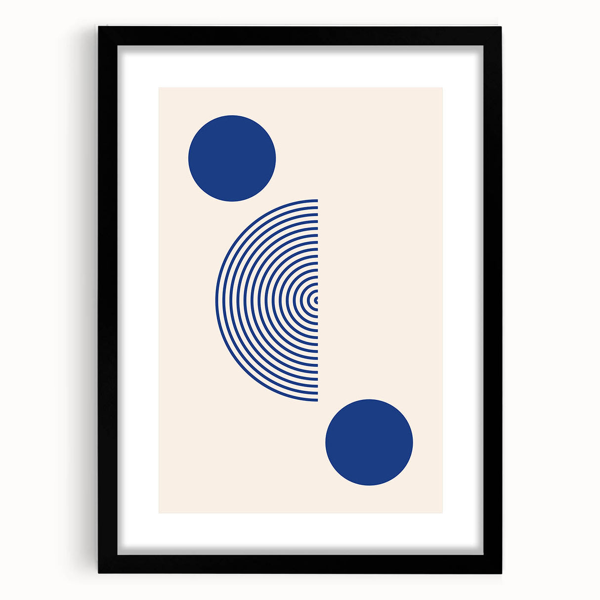 Minimalist Boho Wall Art | Blue Geometric Canvas | Eclectic Design