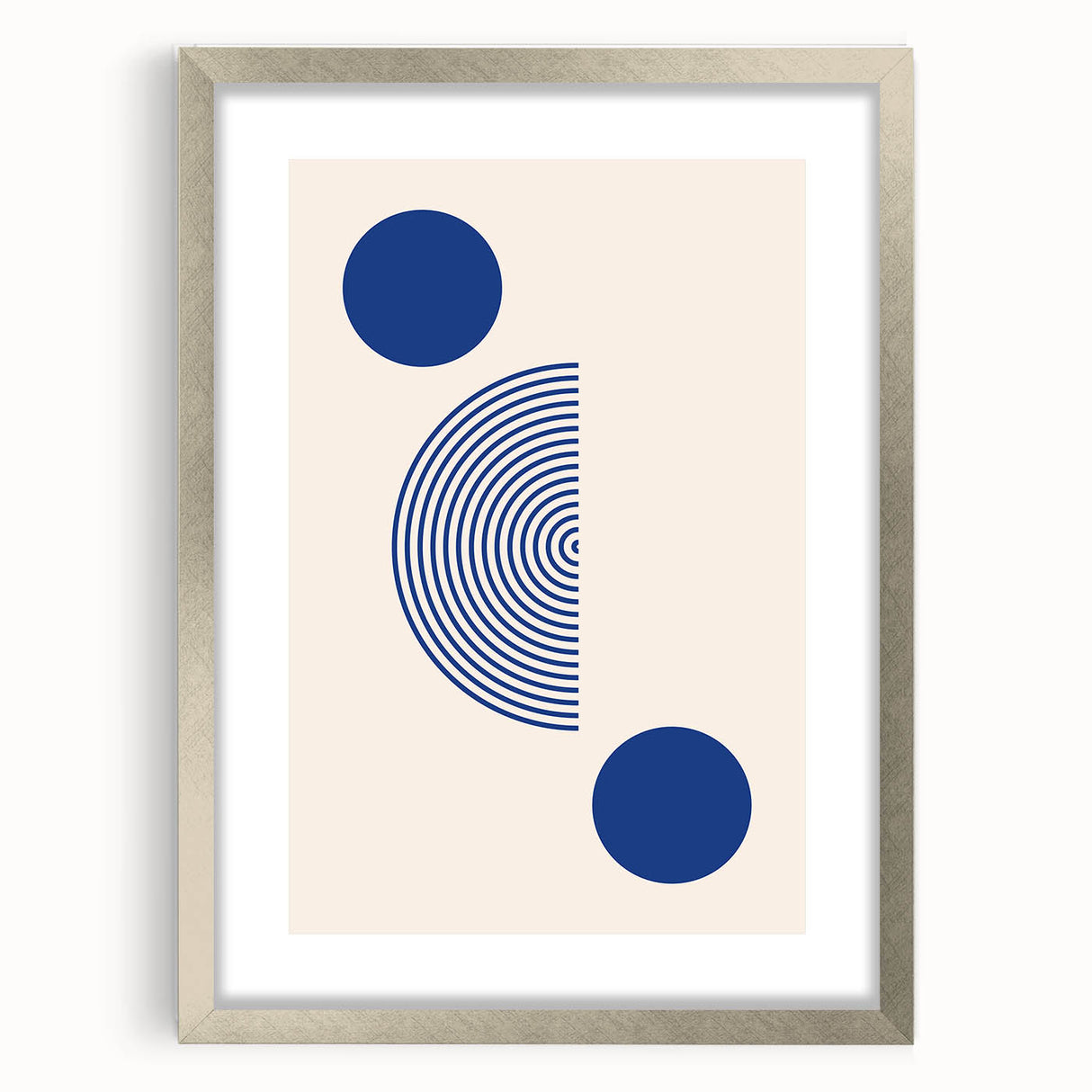 Minimalist Boho Wall Art | Blue Geometric Canvas | Eclectic Design