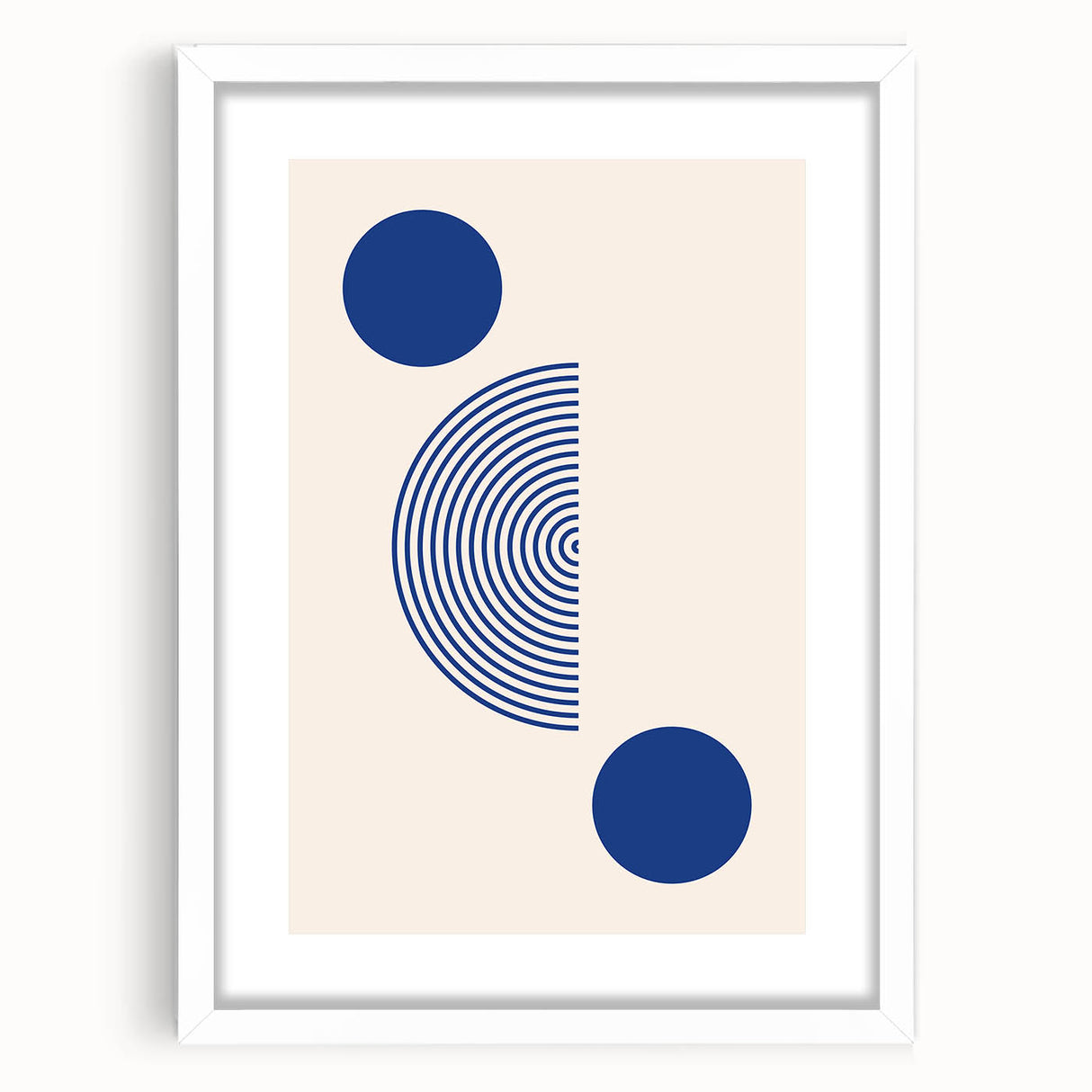 Minimalist Boho Wall Art | Blue Geometric Canvas | Eclectic Design