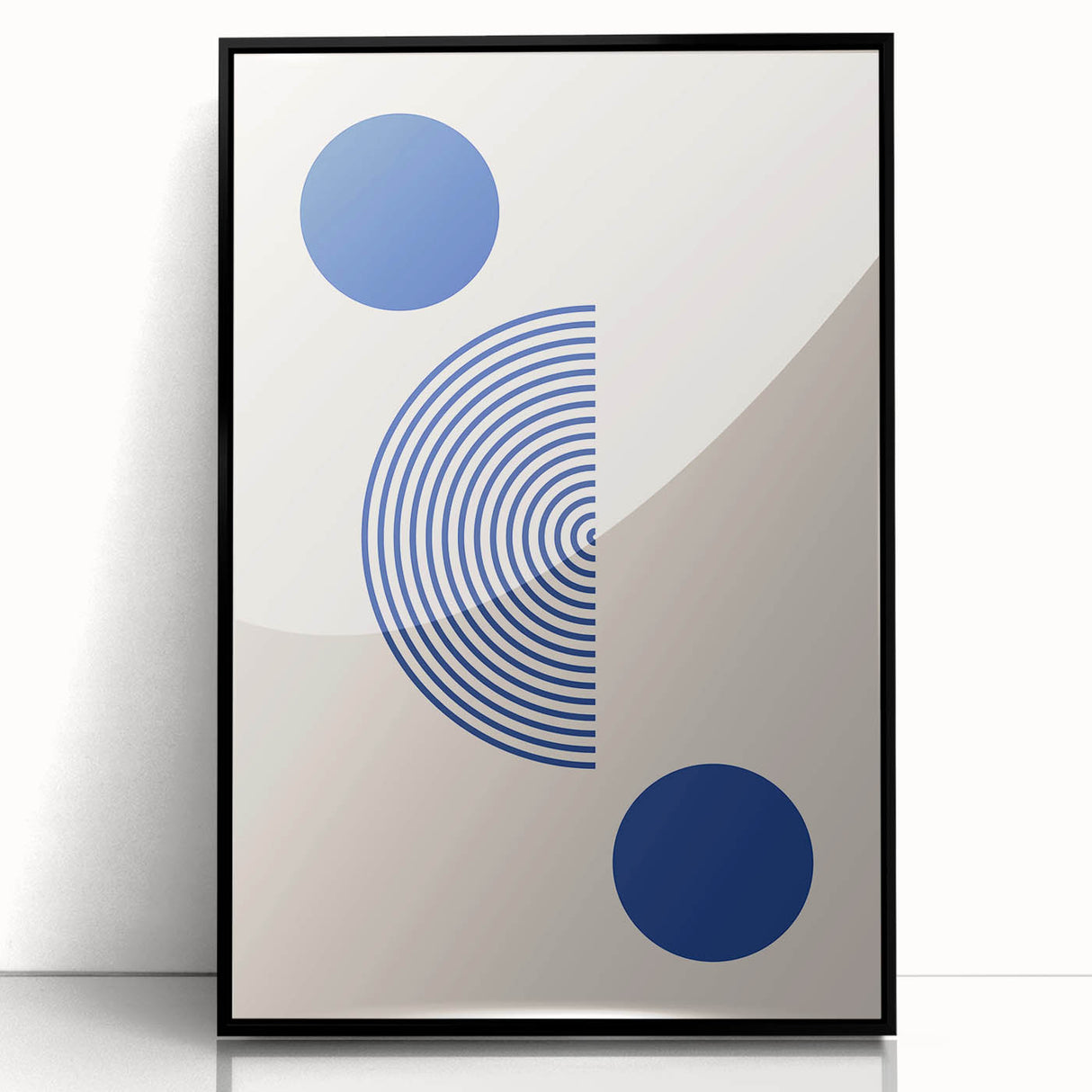 Minimalist Boho Wall Art | Blue Geometric Canvas | Eclectic Design
