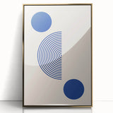 Minimalist Boho Wall Art | Blue Geometric Canvas | Eclectic Design