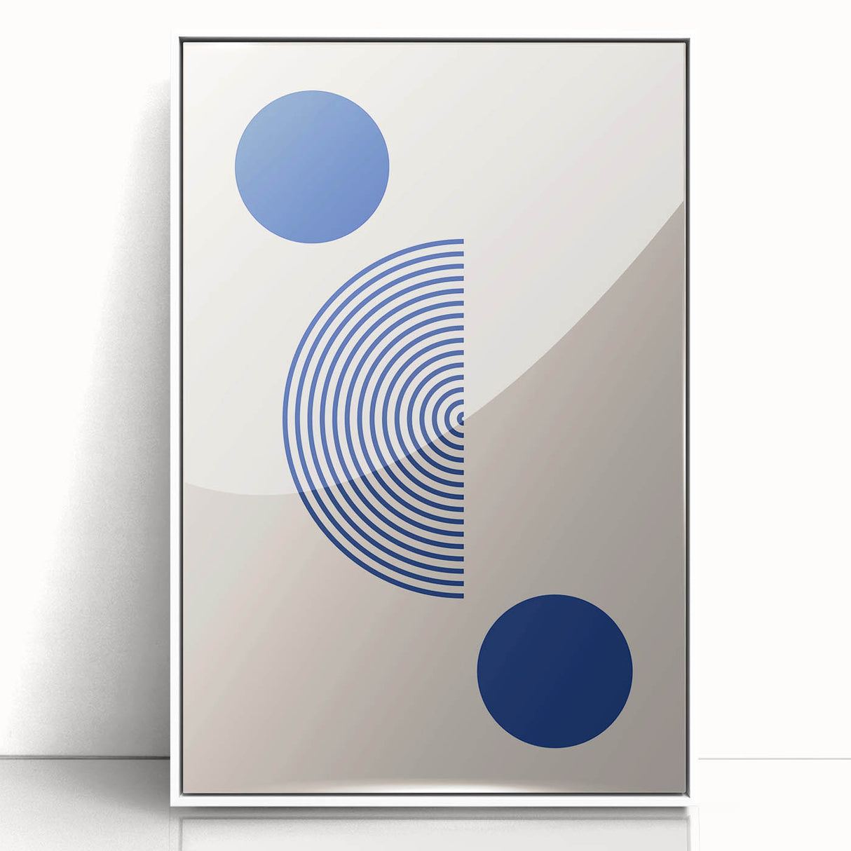 Minimalist Boho Wall Art | Blue Geometric Canvas | Eclectic Design
