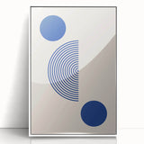 Minimalist Boho Wall Art | Blue Geometric Canvas | Eclectic Design