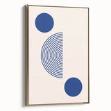 Minimalist Boho Wall Art | Blue Geometric Canvas | Eclectic Design