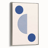 Minimalist Boho Wall Art | Blue Geometric Canvas | Eclectic Design